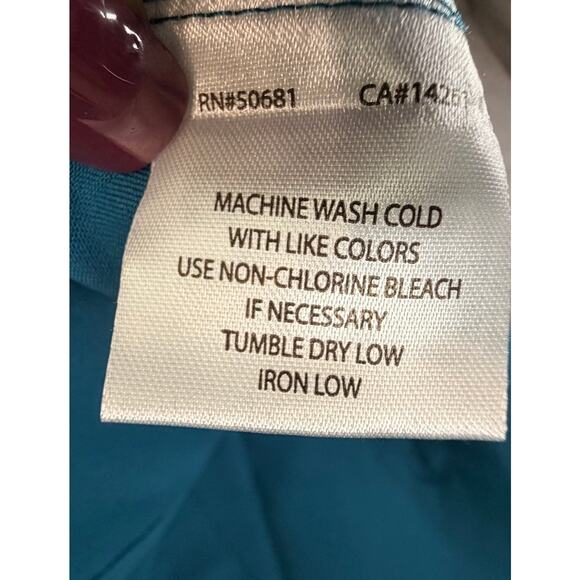 Greys Anatomy Barco Riley Scrub Top M Bahama Blue 3 Pocket Mock Wrap Medical - Picture 9 of 11